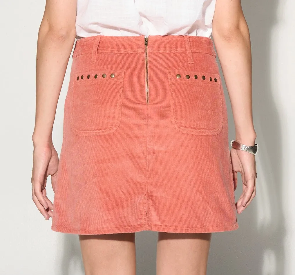 Armande Coral Cord A Line Mini Skirt
