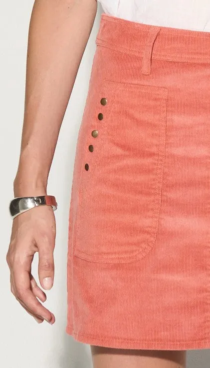 Armande Coral Cord A Line Mini Skirt