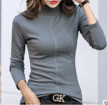 Fashion Half High Collar Tight Shirt