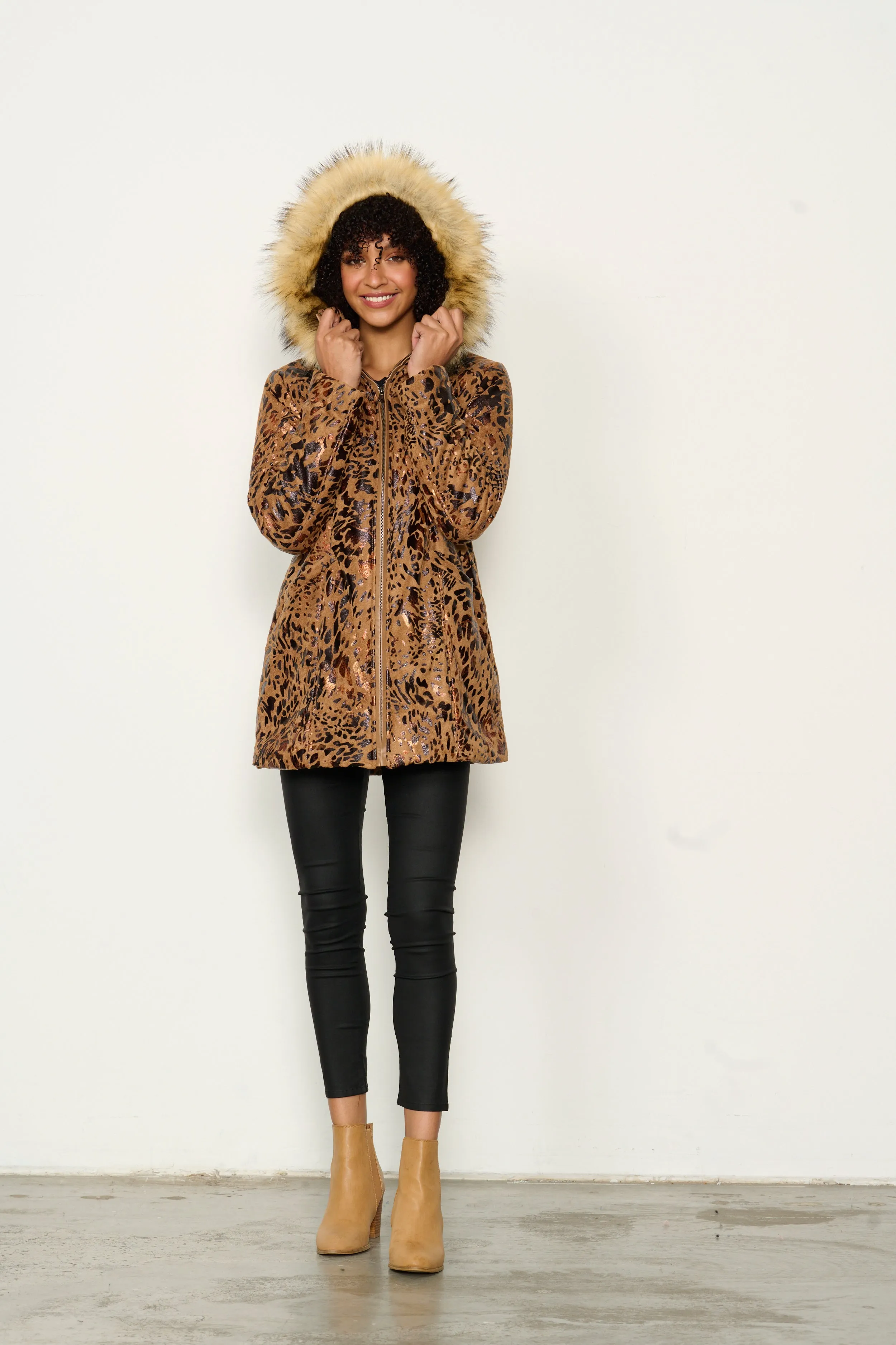 FAUX FURM TRIM TAN COAT was $189 ...now