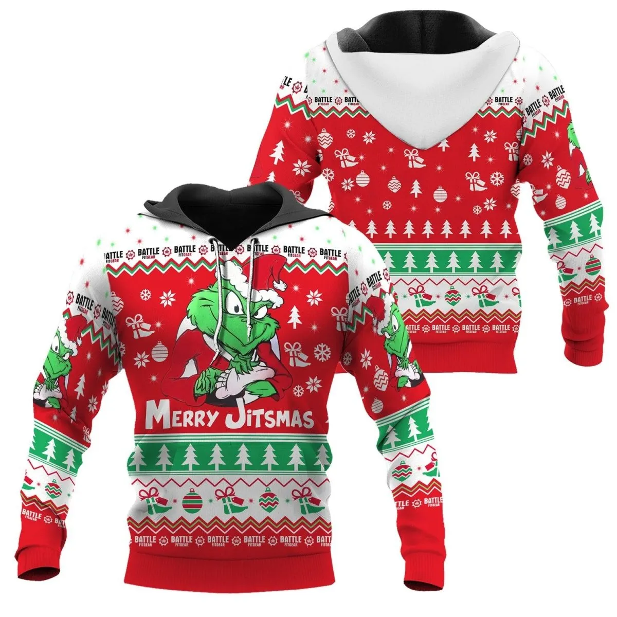 Funny Santa Grinch Pullover & Zip Hoodie