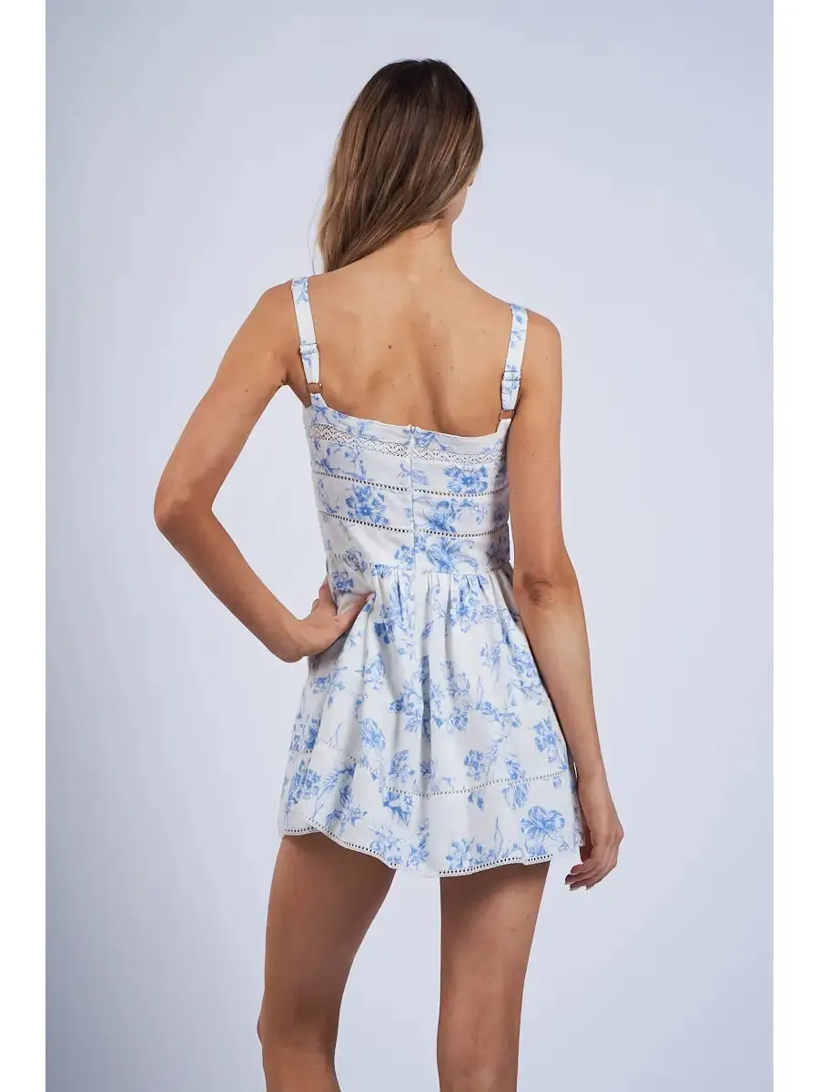 Hibiscus Floral Wide Mini Dress