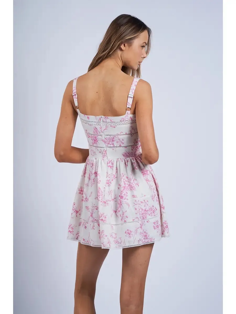 Hibiscus Floral Wide Mini Dress