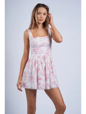 Hibiscus Floral Wide Mini Dress