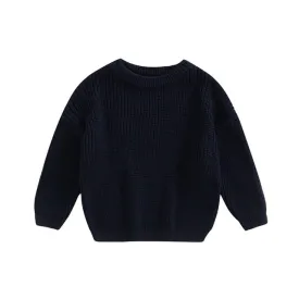 Juno - Baby & Toddler Chunky Knit Sweater , Very Dark blue