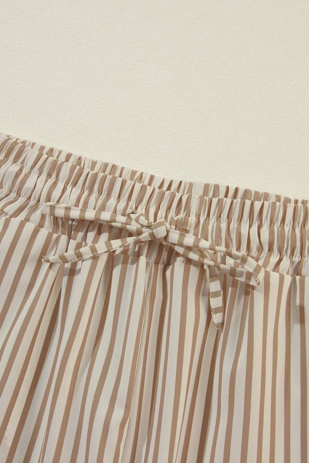 Khaki Stripe Wide Leg Pants