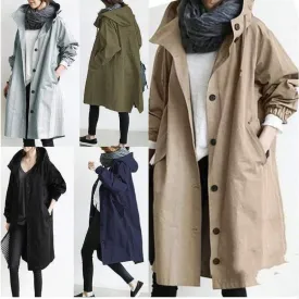 Miranda  Langer Damen-Windbreaker im lssigen Stil