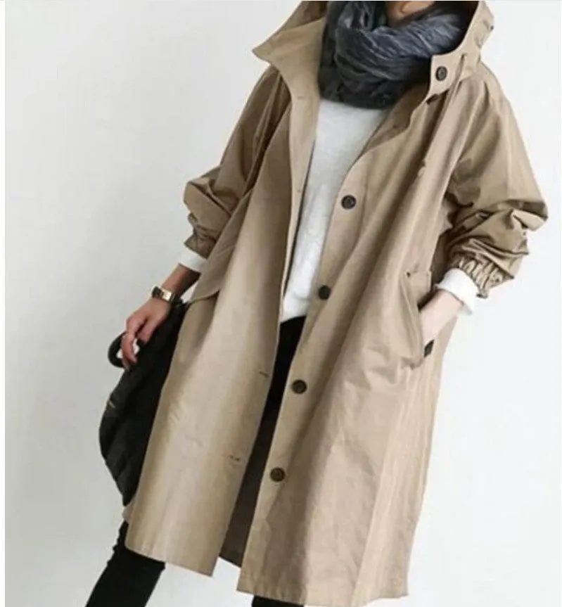 Miranda  Langer Damen-Windbreaker im lssigen Stil