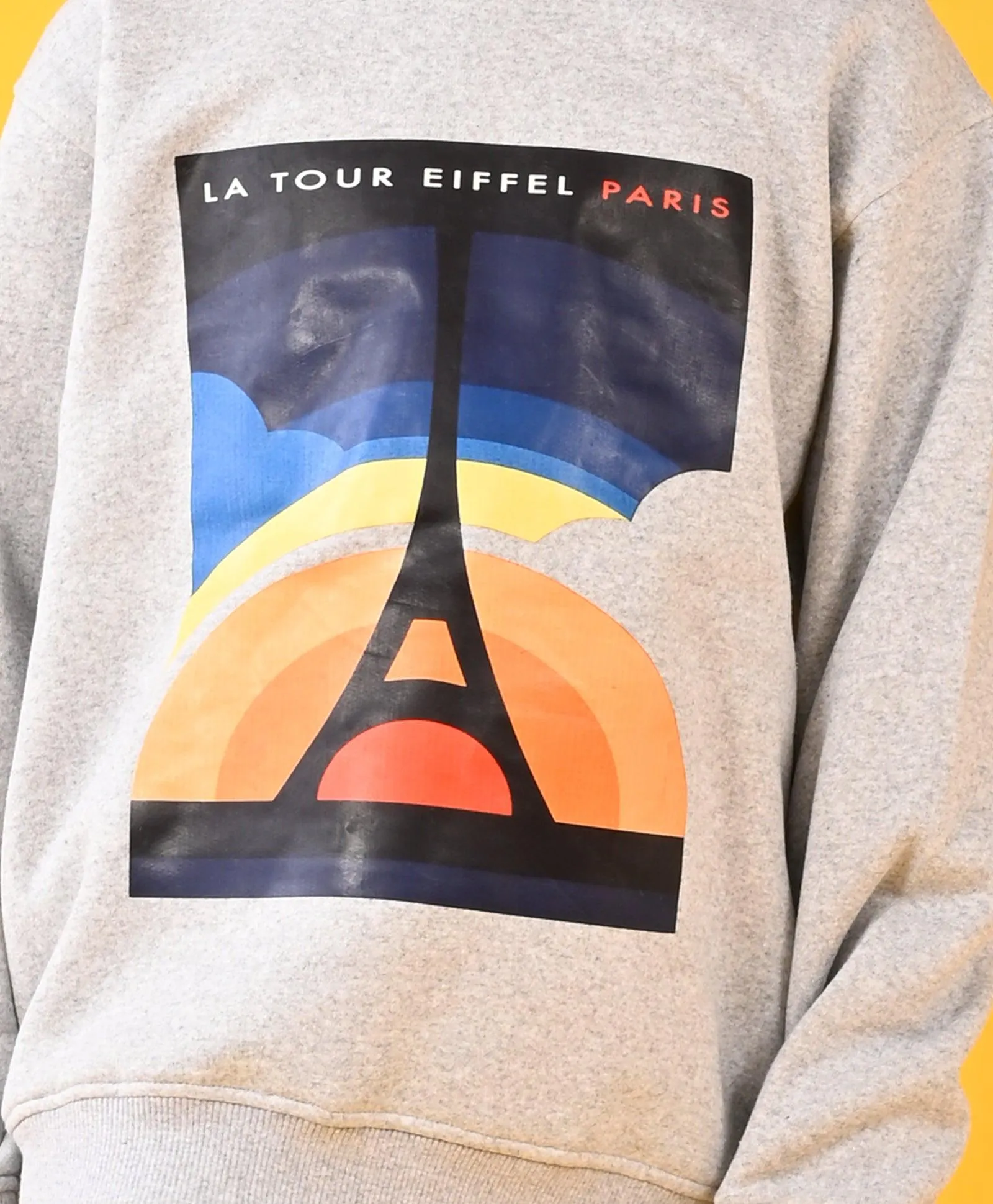 PARIS GREY MELANGE FLEECE BOYS HOODIE - GREY