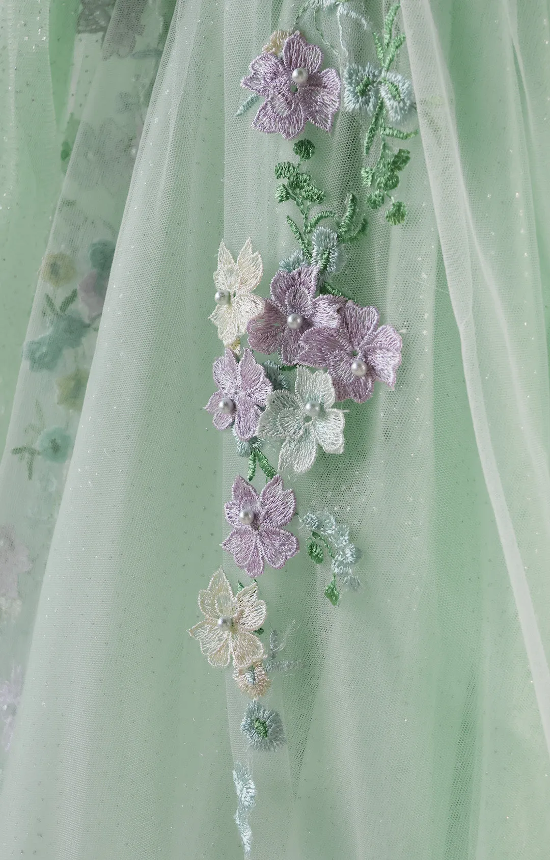 Sheath Sleeveless Colorful  Embroidered Applique A-Line Shimmering Puffy Dresses