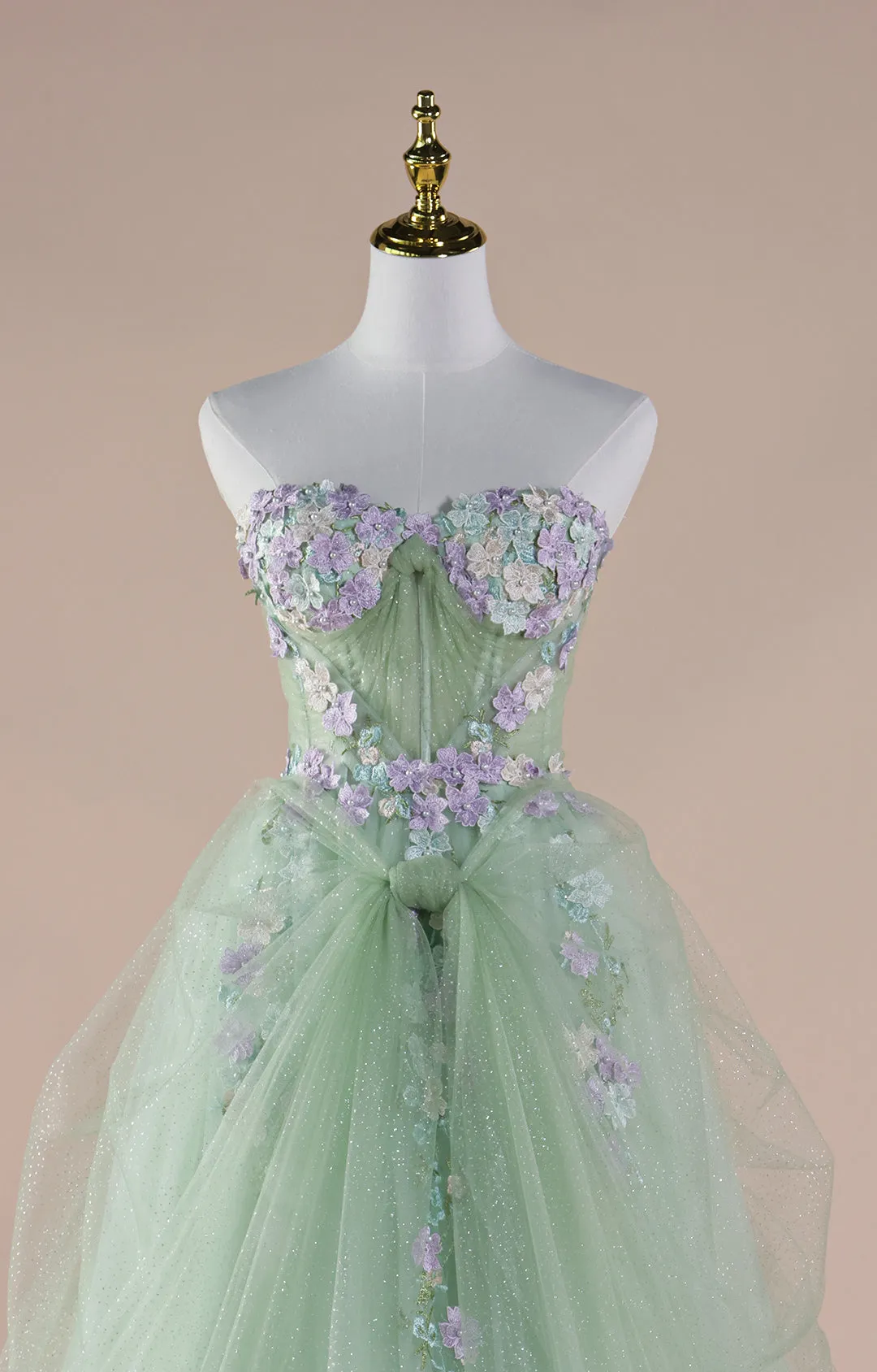 Sheath Sleeveless Colorful  Embroidered Applique A-Line Shimmering Puffy Dresses
