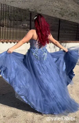 Slanted One Shoulder Appliquéd Glitter Dress
