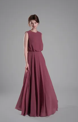 Sleeveless Round Neck Blackless A-Line Dresses