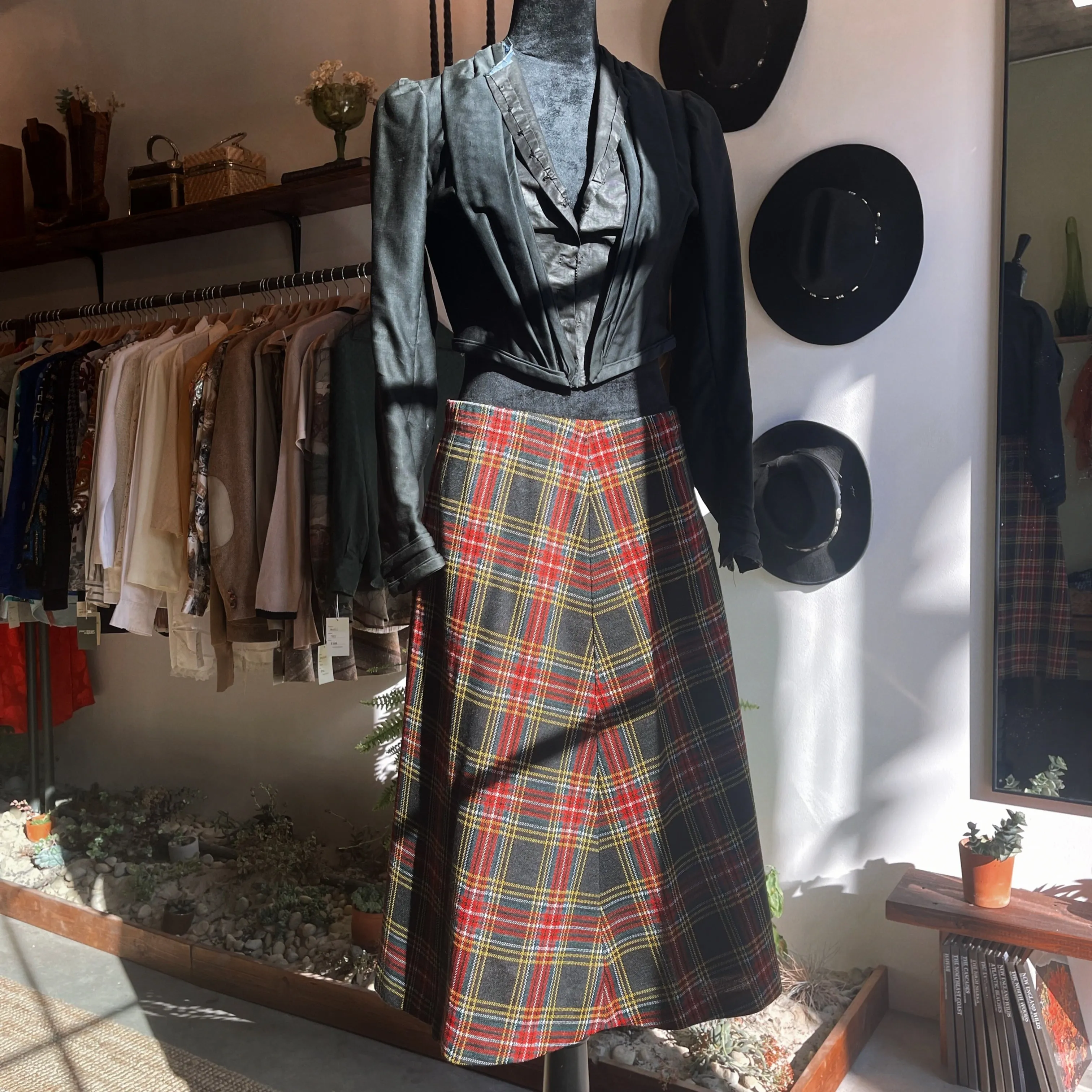 Vintage Tartan Print A Line Skirt 80’s