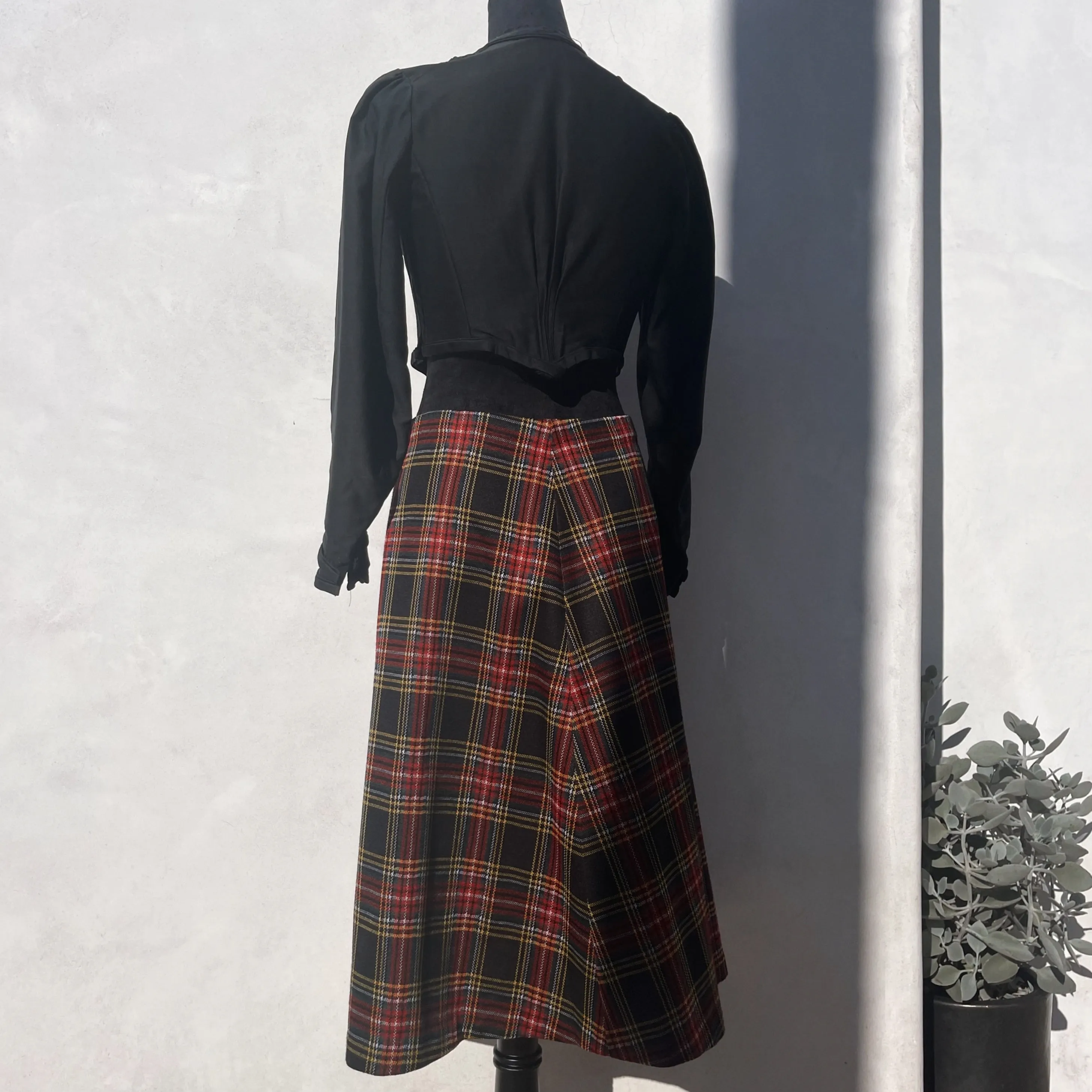 Vintage Tartan Print A Line Skirt 80’s