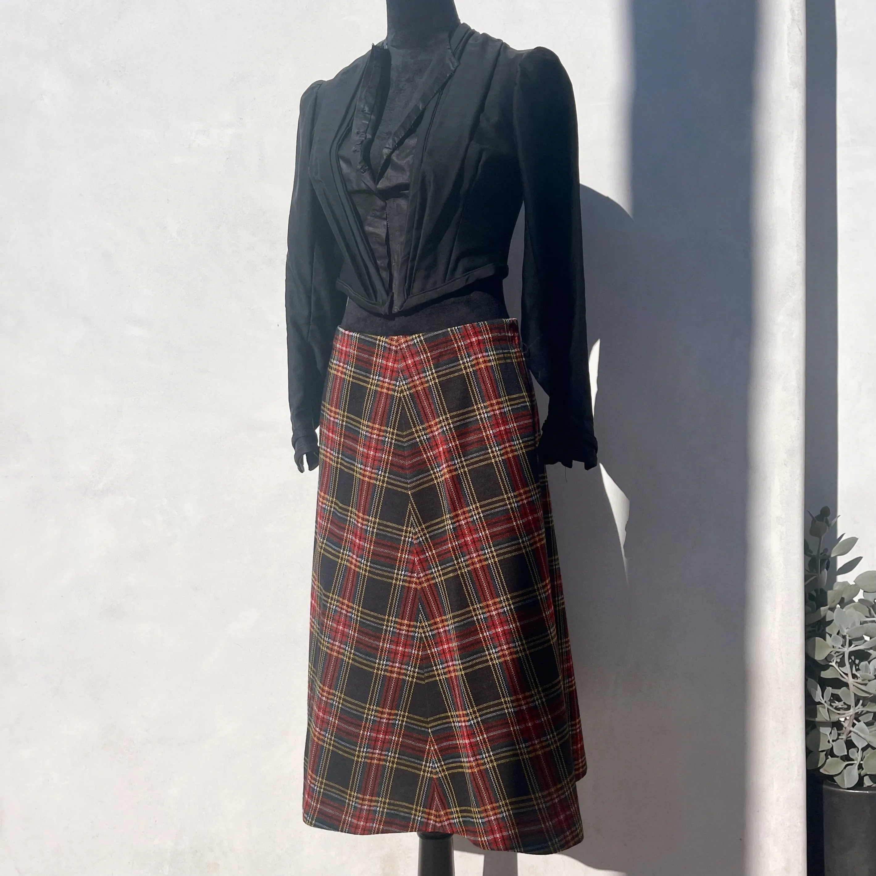 Vintage Tartan Print A Line Skirt 80’s